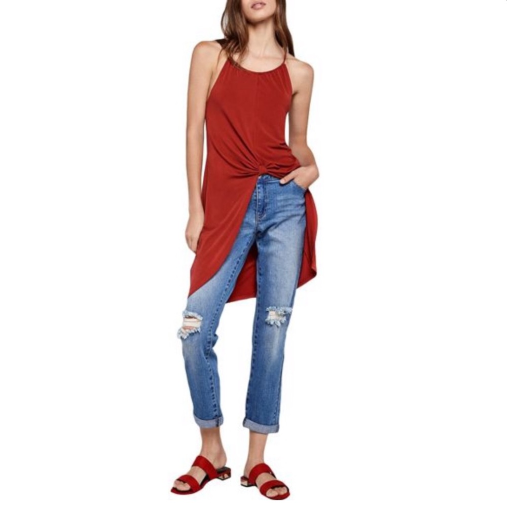 BCBG NWT Auburn Hi-Low Halter Tunic Top XS